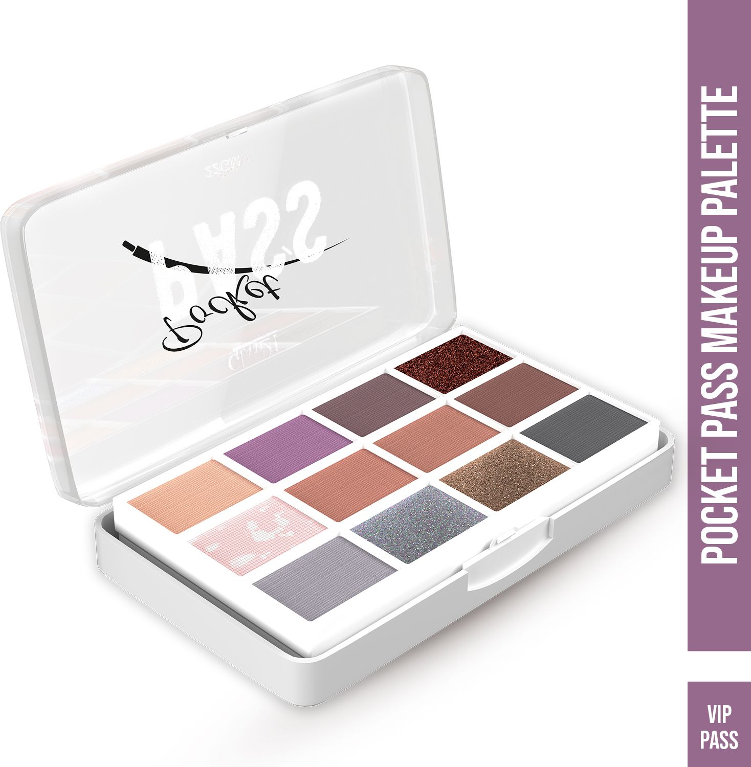 Pocket Pass All-in-1 Face Palette Eyeshadow+Compact+Blush+Highlighter & Brushes-image-2