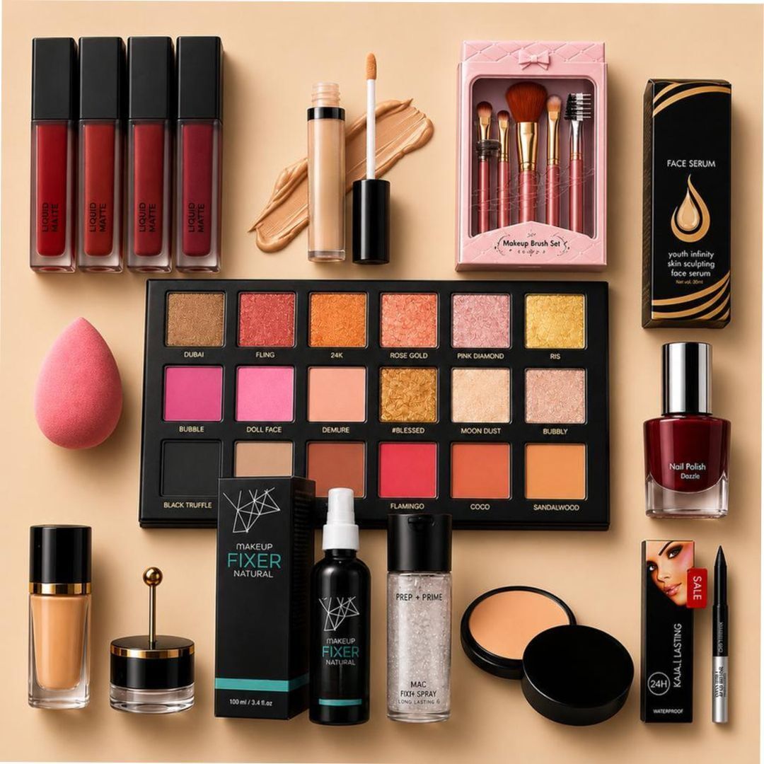 fusion fly Ultimate Makeup Combo Kit with Eyeshadow, Lipsticks & Fixer-picture-4