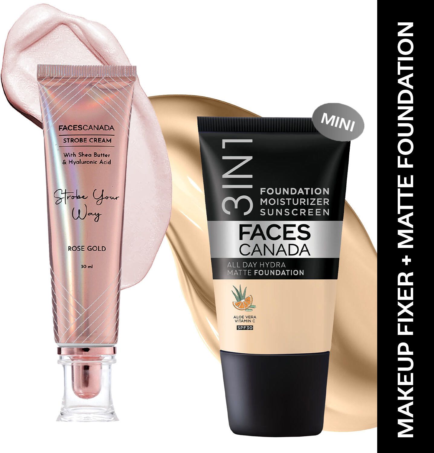 faces canada Rose Gold Strobe Cream (30ml)+Absolute Ivory Hydra Matte Mini Foundation (18ml)-picture-23