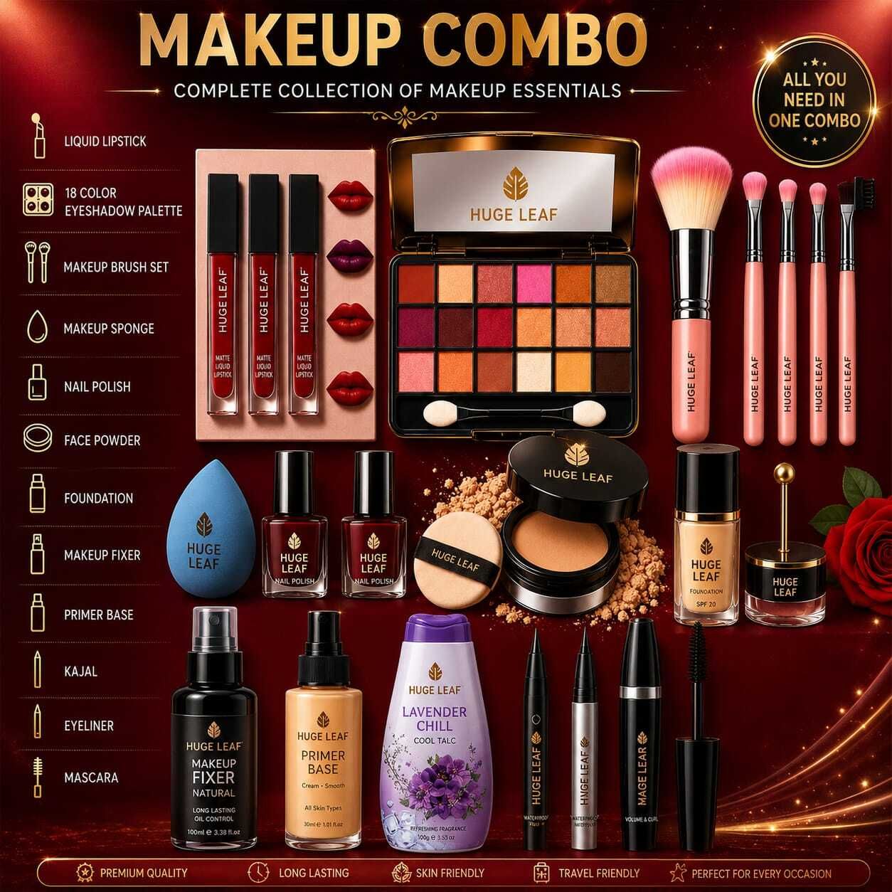 huge leaf Professional Makeup Combo Kit – Complete Collection of Makeup Essentials-picture-28