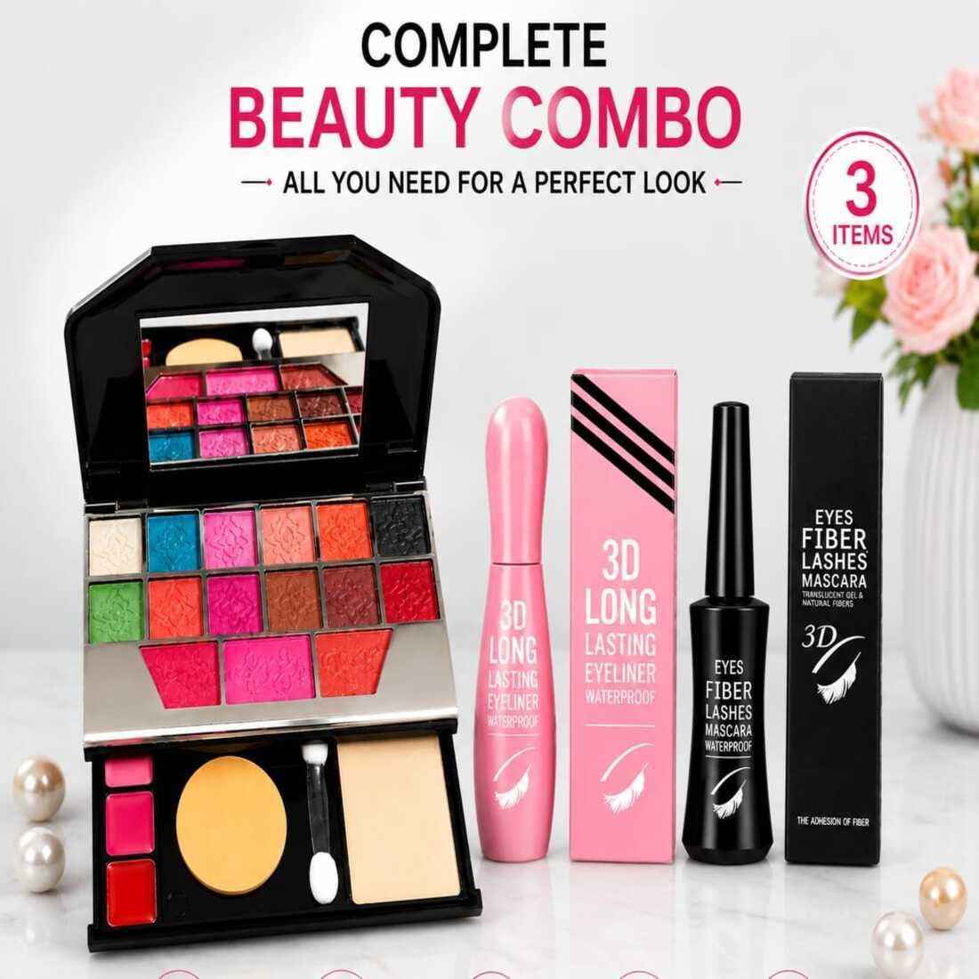 lunabliss Complete Beauty Combo of Premium Quality Liner, Mascara, Eyeshadow Palette-picture-35
