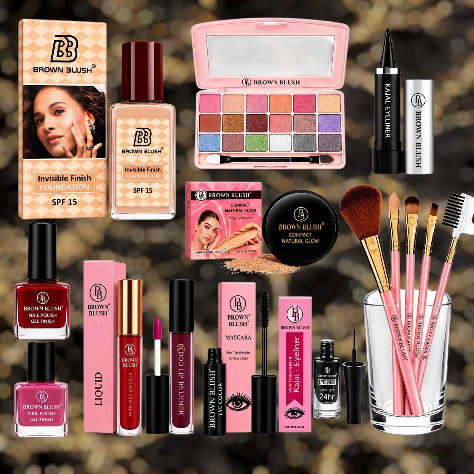 brown blush Gorgeous Glow Makeup Combo Kit-picture-44