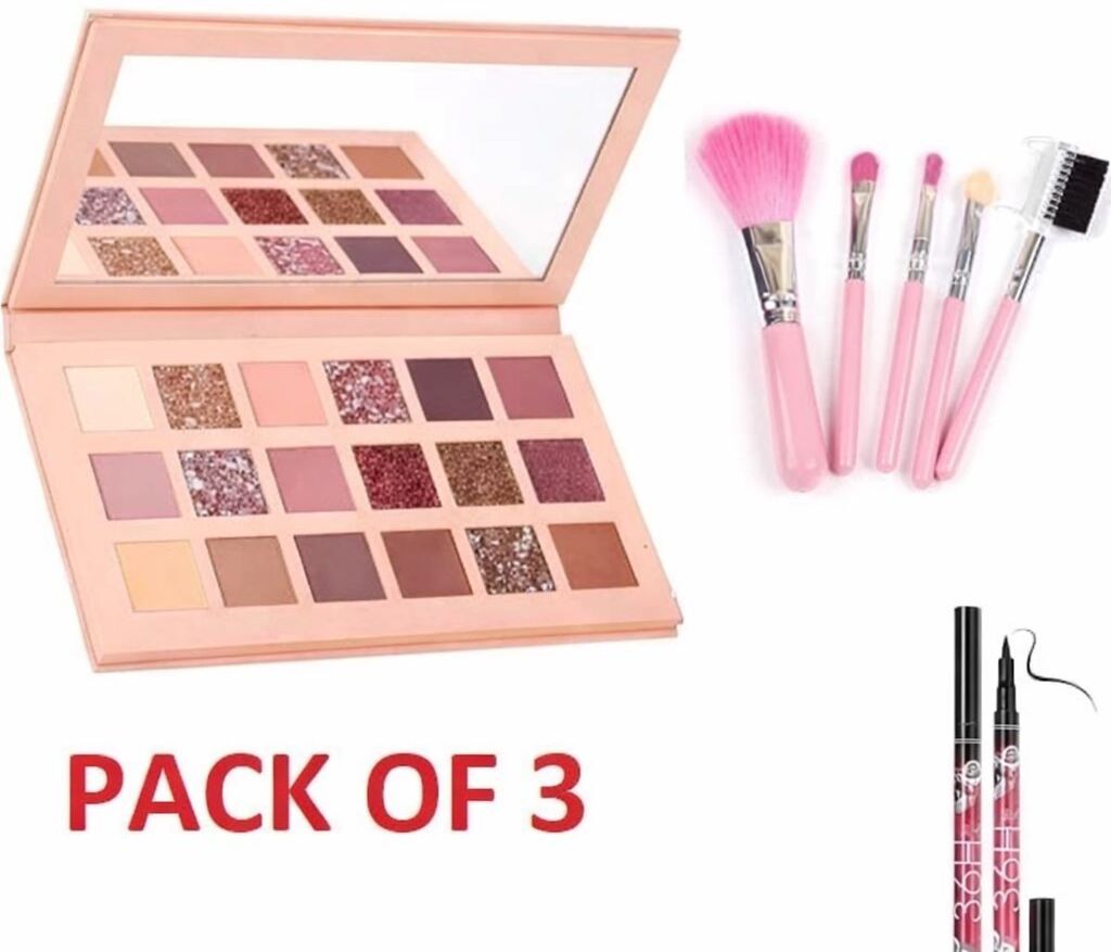 sonaessential 18 Shade Eyeshadow Palette Matte+Shimmers+Metallics with Makeup Brush & Eyeliner-picture-19