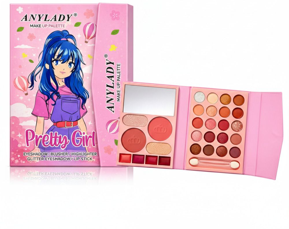 All In One Makeup Kit - 20 Eyeshadow, Highlighter, Blusher, Lipstick, Mini Brush-image-39