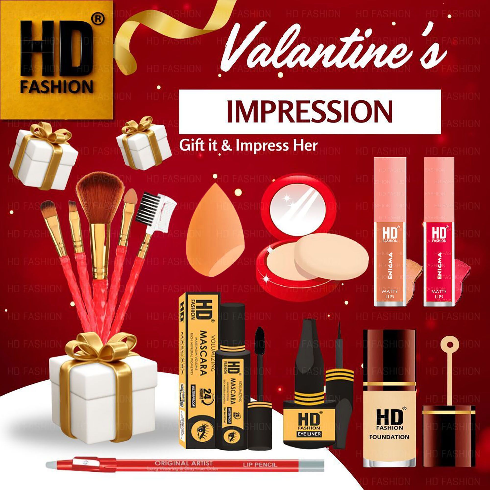 oxylife Valentine’s Special Makeup Kit Gift Set Lipstick, Foundation, Brushes & More 119-picture-25