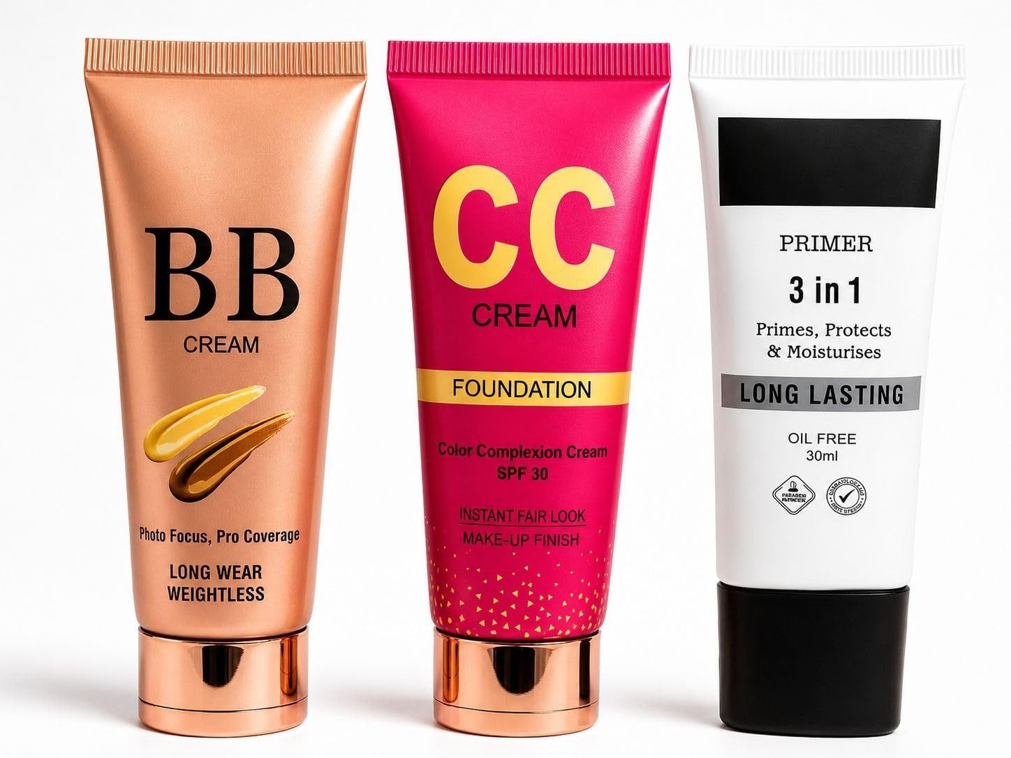 3 in 1 Face Makeup Combo Primer BB Cream CC Cream for Women-image-5