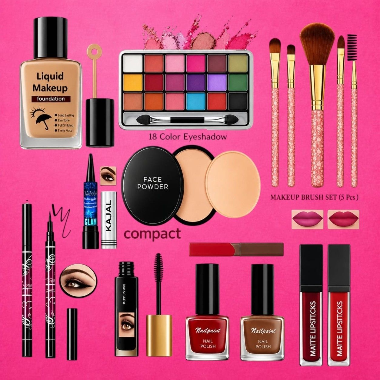 lip ray Ultimate Everyday Beauty Kit with Face Eye and Lip Products-picture-14