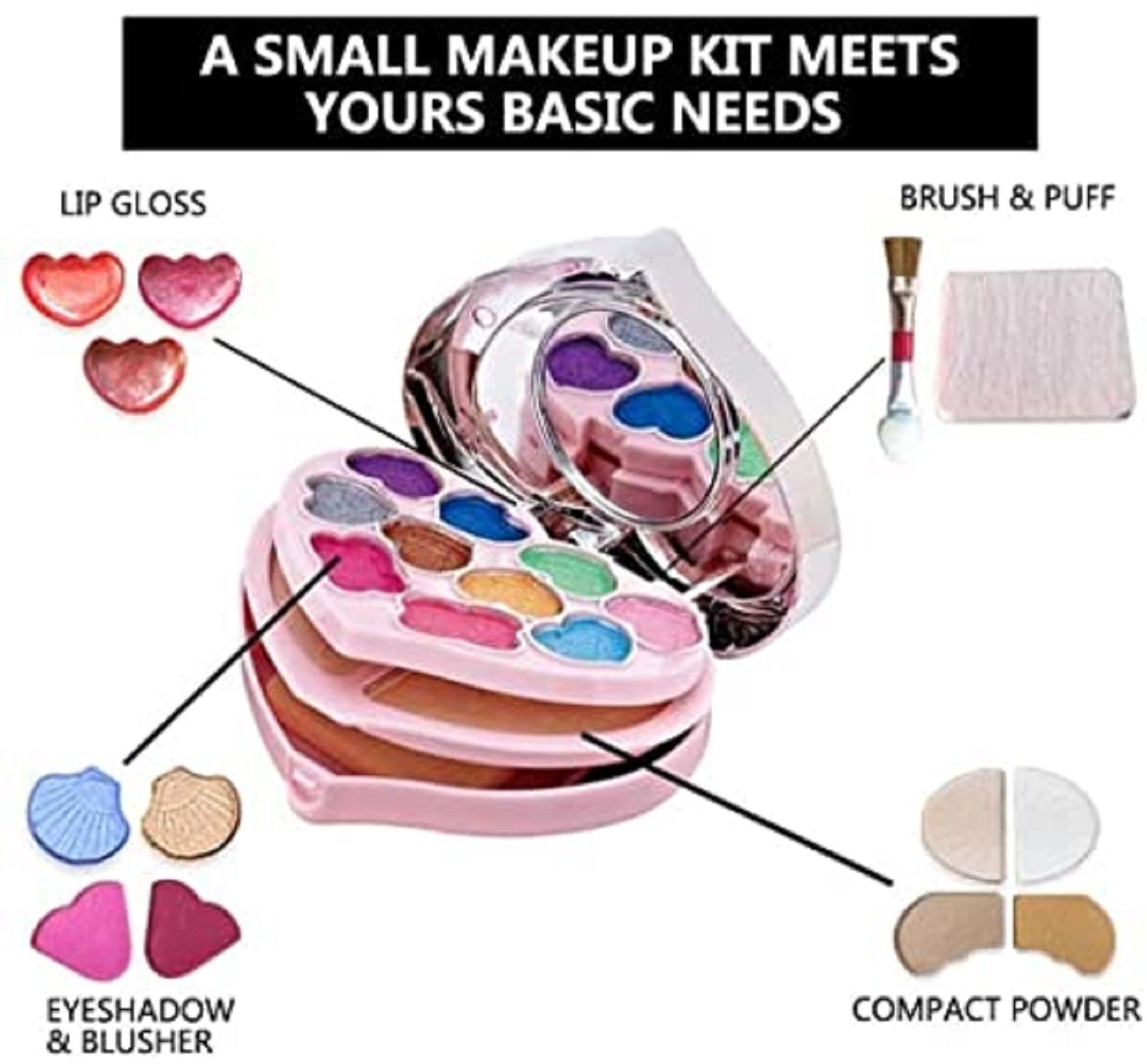 fitbyte SR Mini Makeup Kit for Girls Eye shadow Lip Gloss Mirror Contour Powder Palett-picture-31