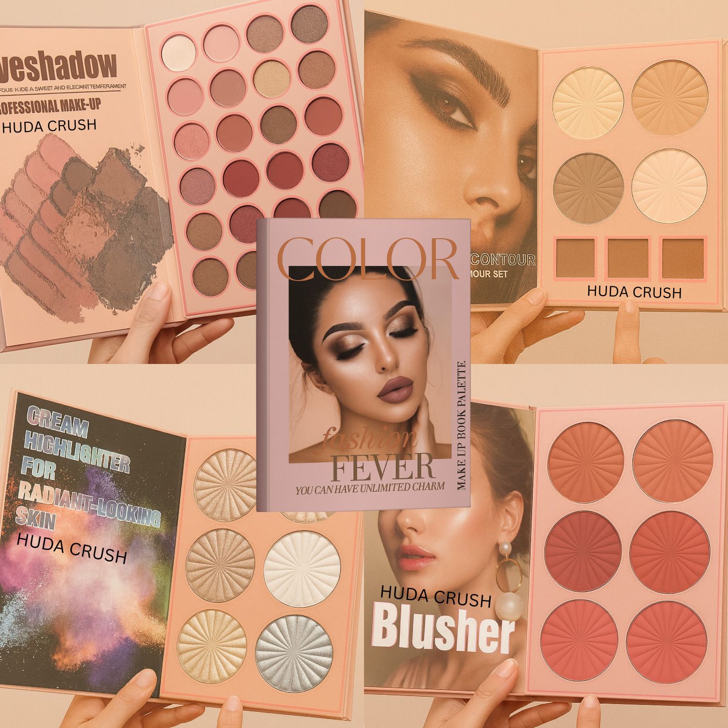 Makeup Book Palette Eyeshadow, Blush, Highlighter, Conceal & Contour for Women-image-22