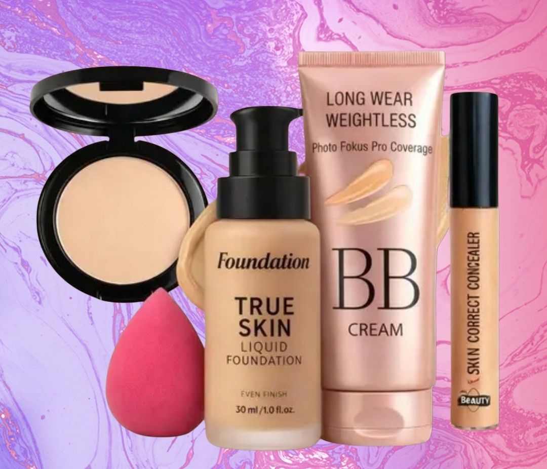 huge leaf NEW TRENDY FACE FOUNDATION MAKEUP COMBO69-picture-35