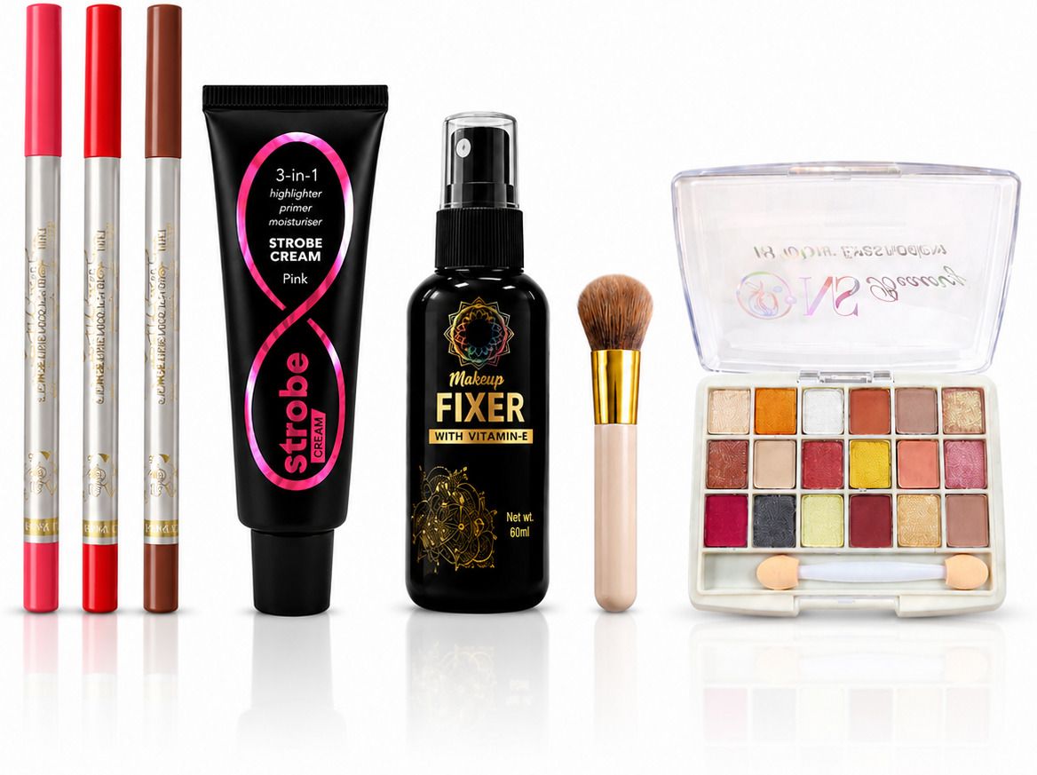 arcade Makeup Combo Kit with Strobe Cream, Fixer, Lip Liners, brush & Eyeshadow-picture-26