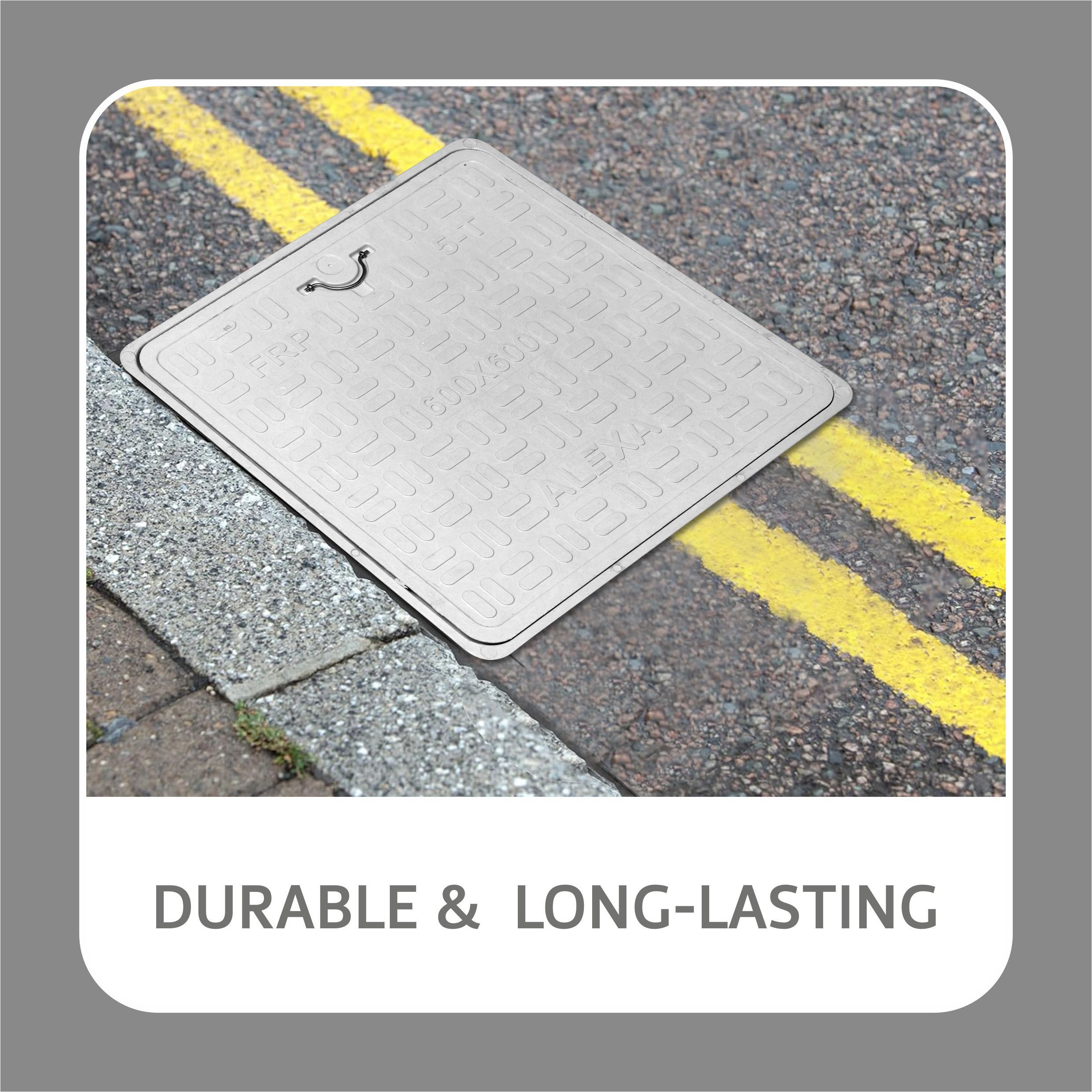 Fiber Reinforced Plastic Manhole Cover 24x24 Heavy Load Flush Tank Lid