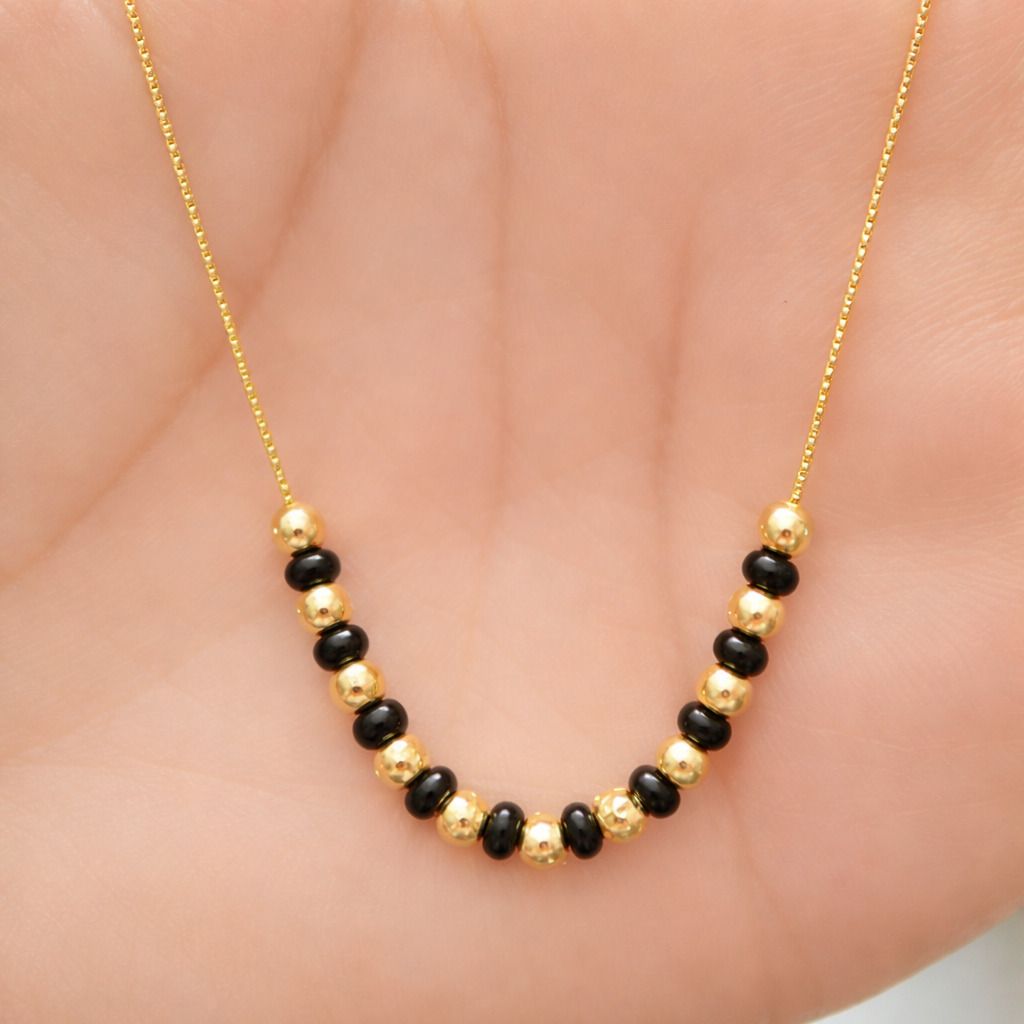 Minimal Design Black and Gold Bead Mangalsutra for Women Brass Mangalsutra-image-39