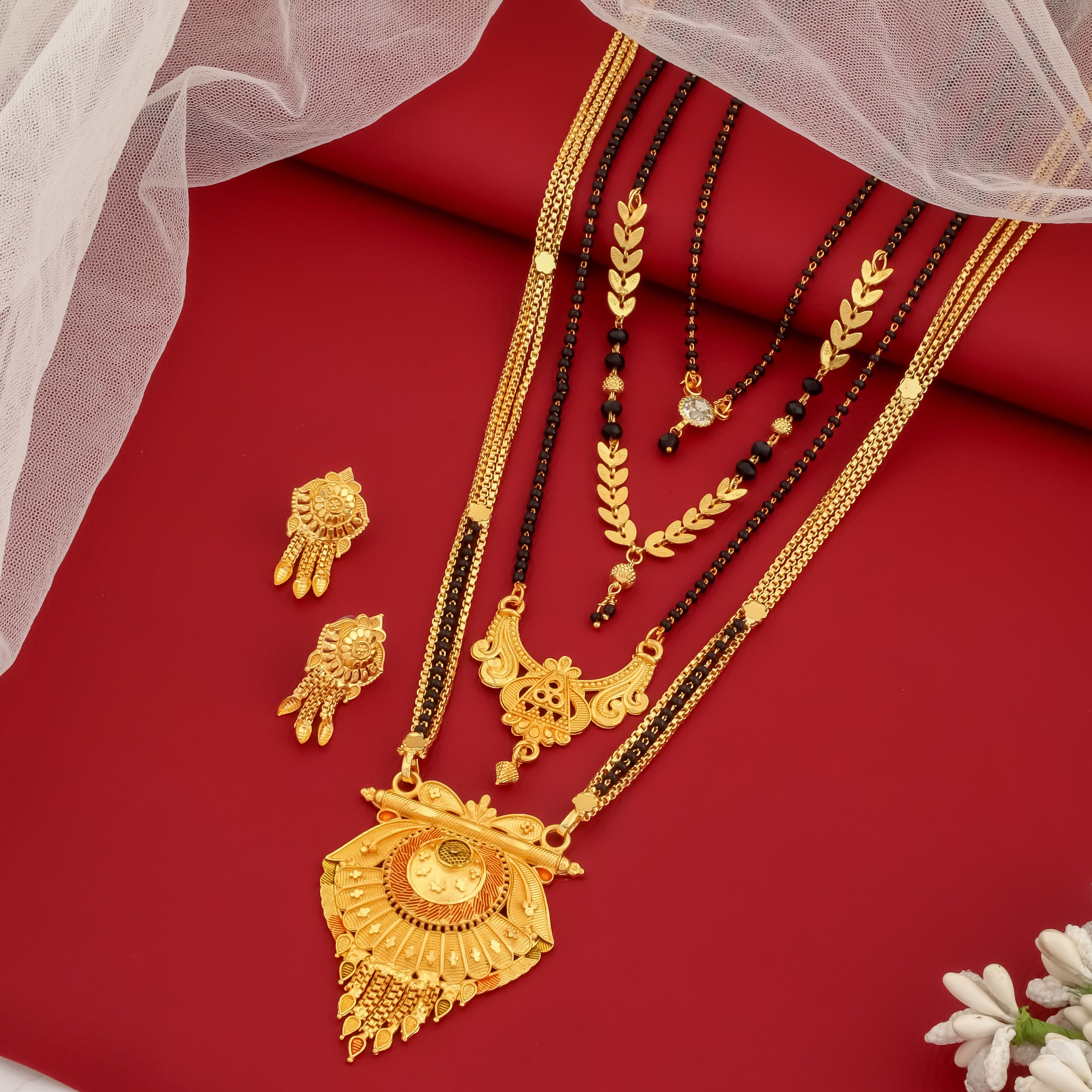 particiao bestseller combo of 5 Brass Mangalsutra-picture-19