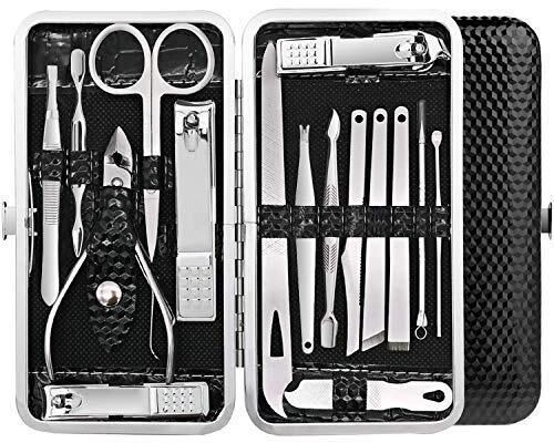 roodiles 16-in-1 Manicure Pedicure Kit – Black Case, Grooming Tools Kit for Men & Women-picture-35