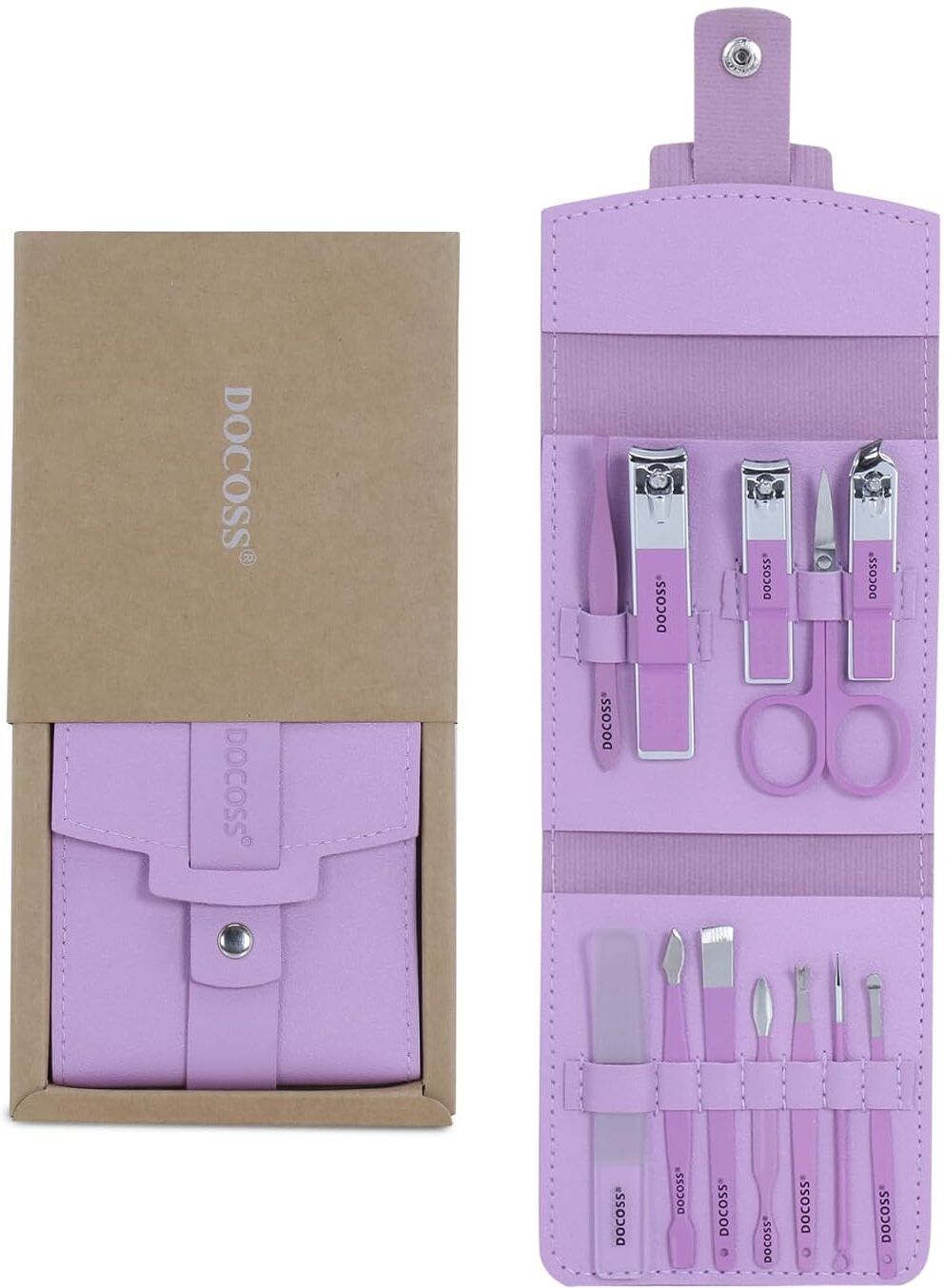 Manicure Kit with,Nail Cutter, Acne needle,Nail Cllippers & Tools (Purple Lilac)-image-33