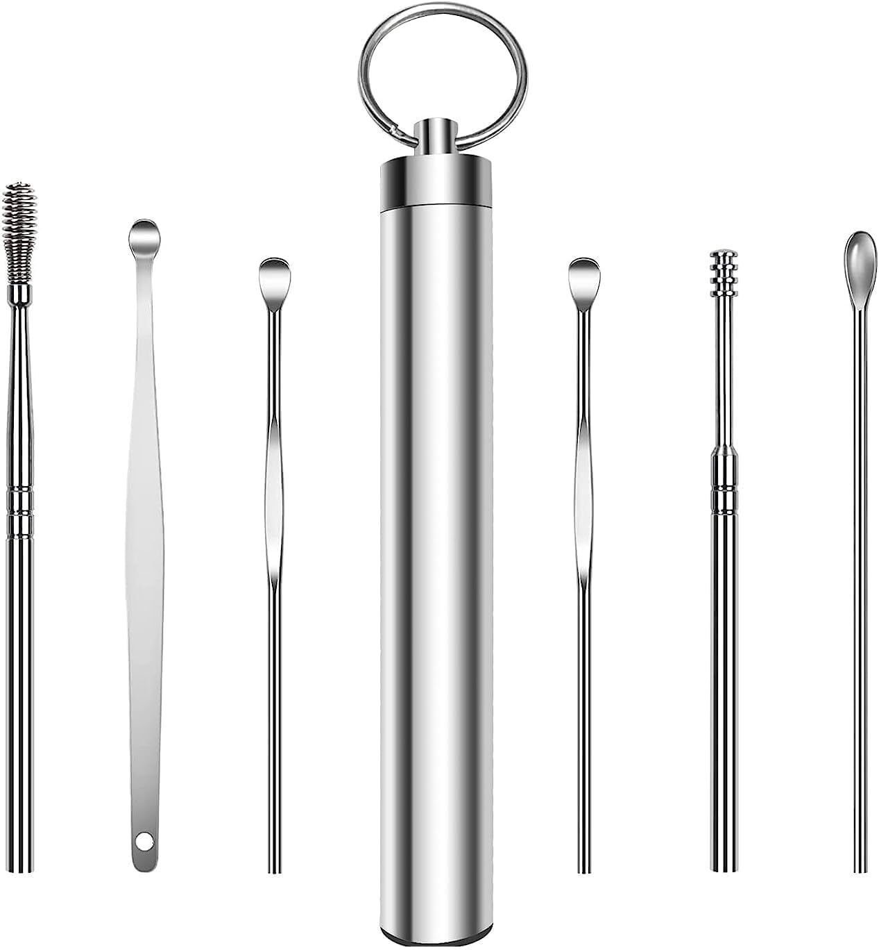 Stainless Steel Ear Wax Remover Kit with Ear Picks,-image-22