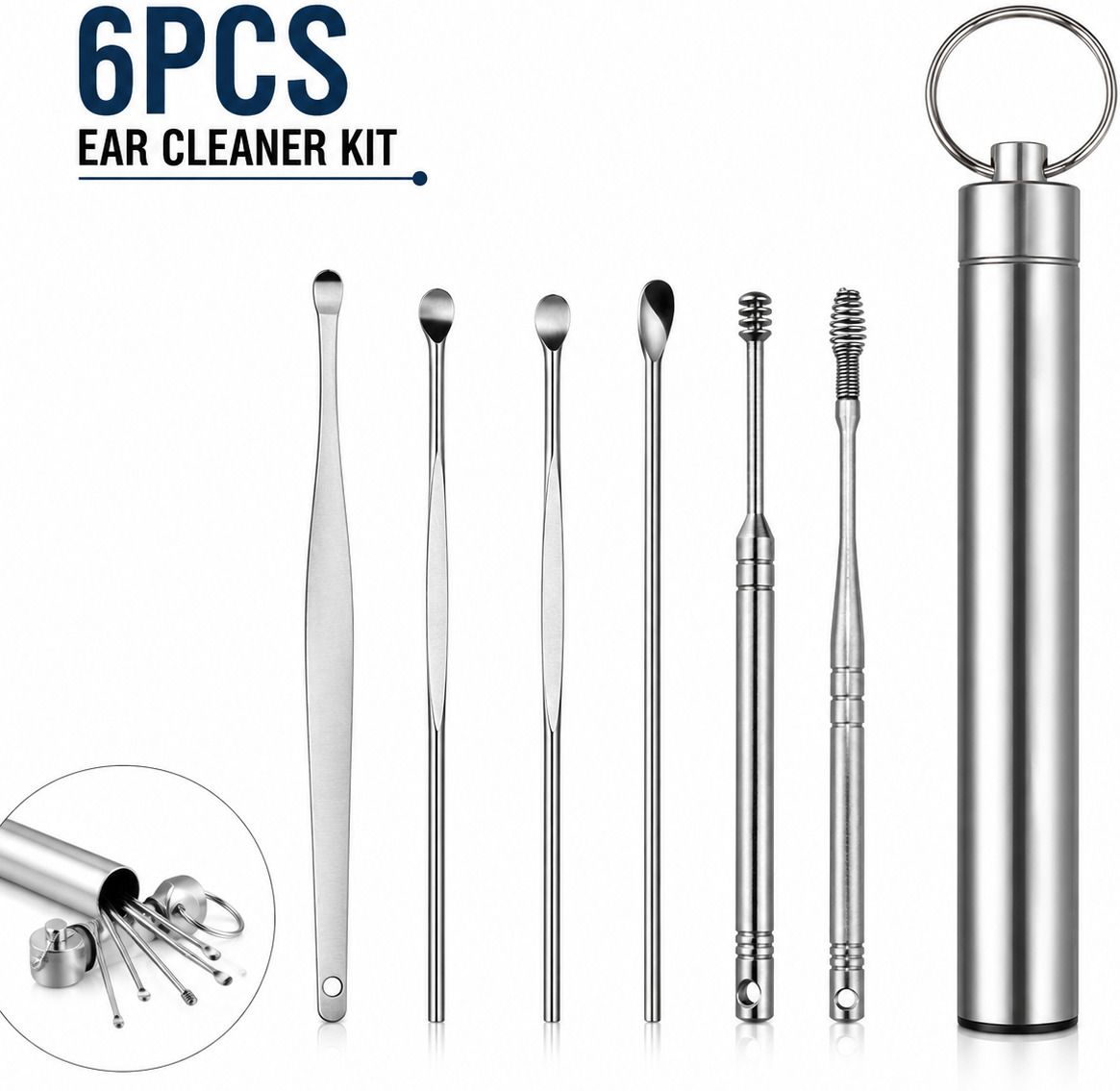 froxy carts Ear Wax Cleaner Set, Ear Wax Remover Stainless Steel Tool Kit-picture-41
