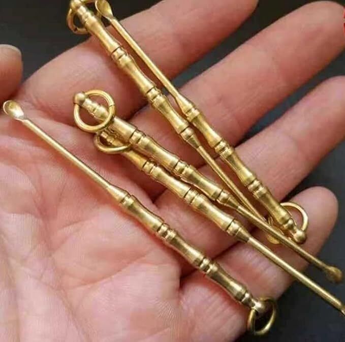 4Pcs Double-use Copper Ear Picks Brass Ear Digging Old-fashioned Pure Copper-image-40
