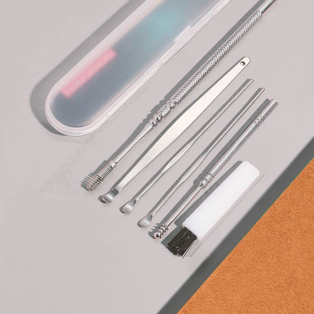 shopeleven Curette Removal Ear Wax Cleaner Silver Swab Spiral Pick (Set of 5 Pieces)-picture-31