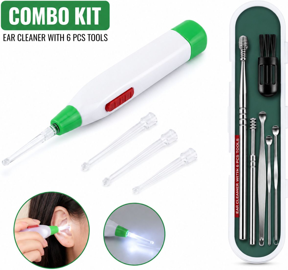 froxy carts Reusable Ear Wax Cleaner Ear Cleaner Tool Set with Flashlight Earpick-picture-26