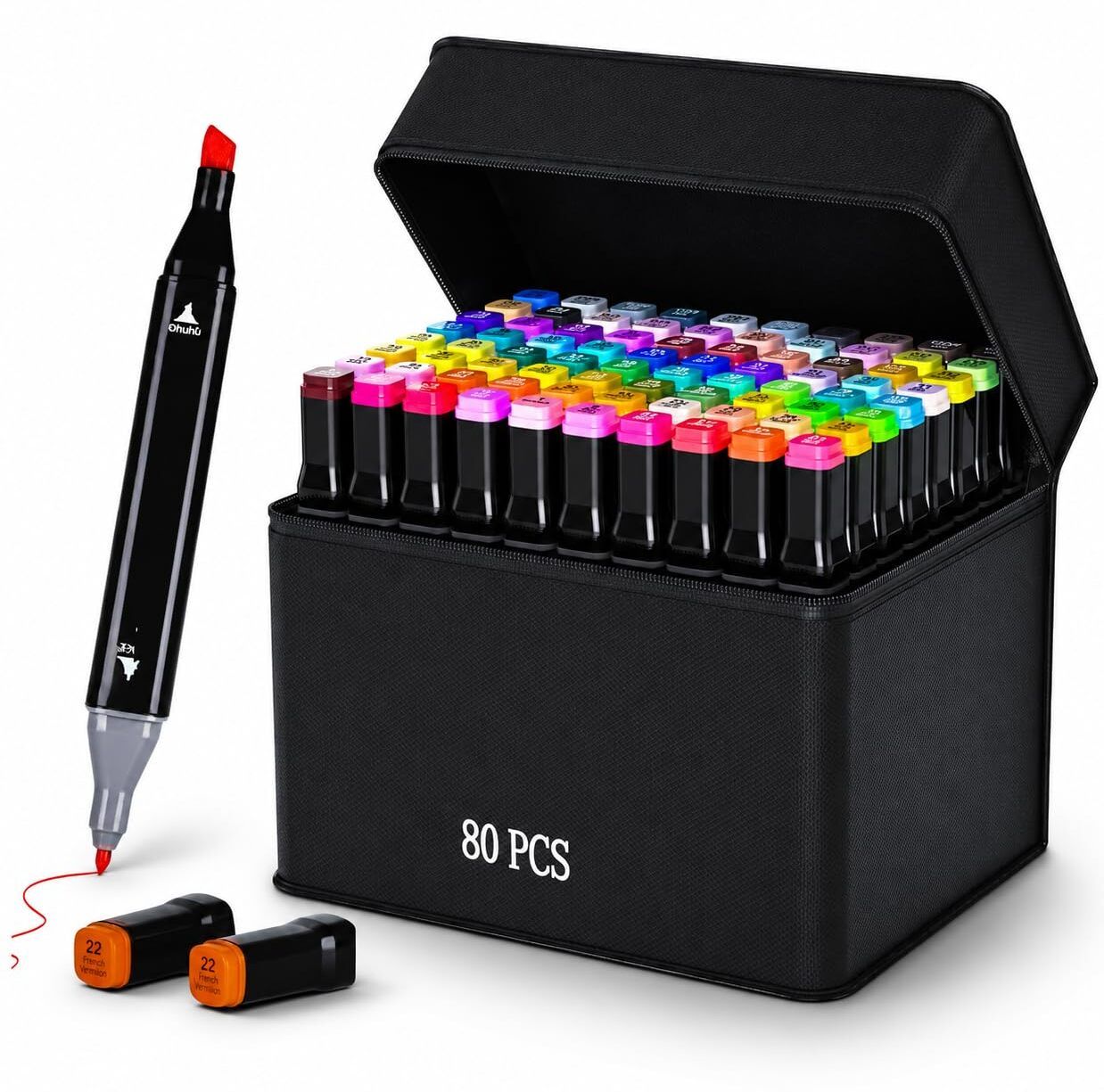 corslet Alcohol Markers Sketch Pen Set Dual Tip Brush Pens Markers for Drawing 80 Color-picture-36