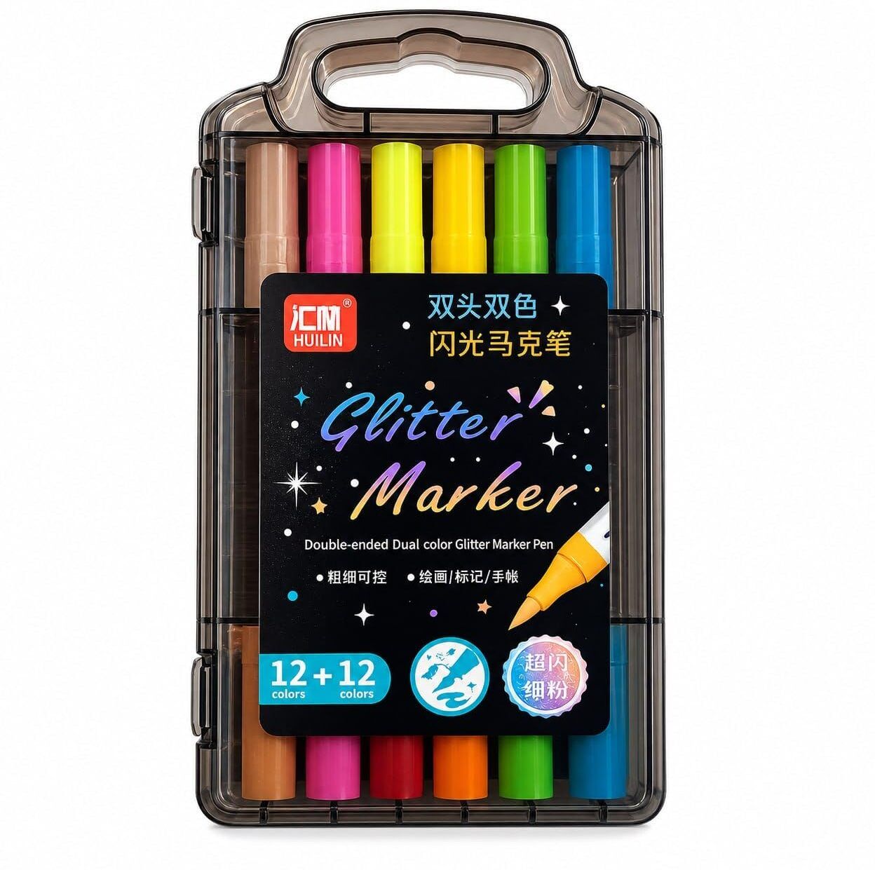 opnex 12 Pcs Double Ended Glitter Marker Pens Set for Drawing-picture-23