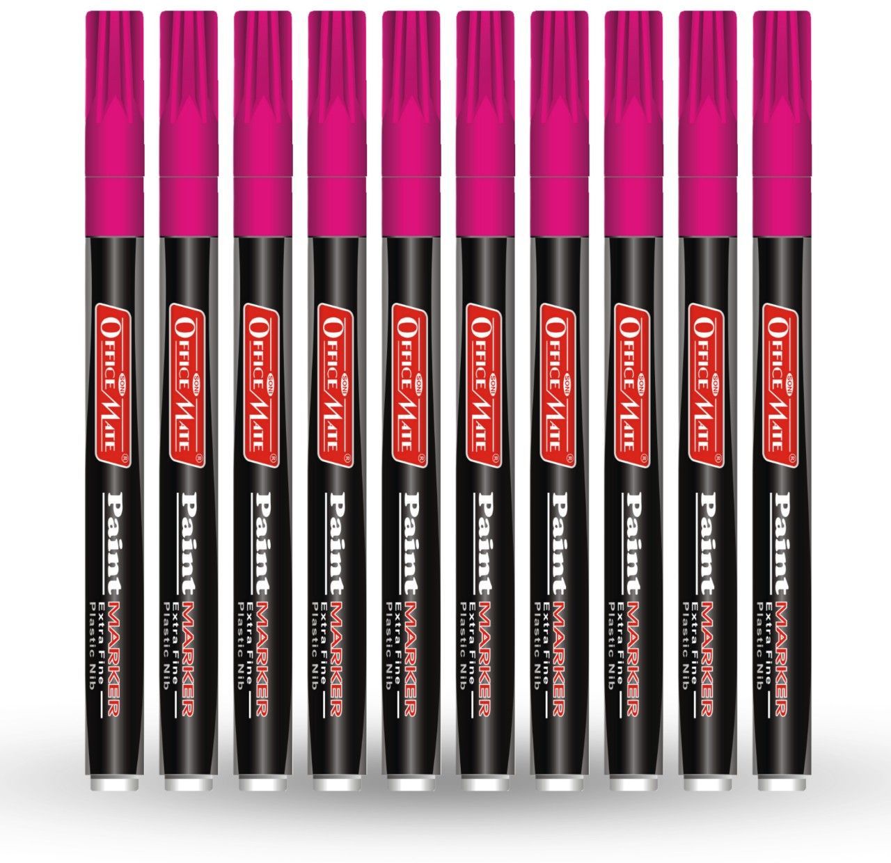 soni officemate Fine Tip Paint Markers (10pcs), Pink , Pack of 1 – Vibrant Colour, Non-Toxic-picture-15