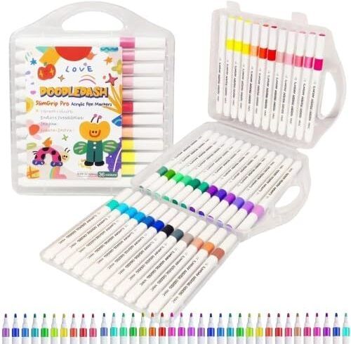 Acrylic Markers Set Vibrant Colors DIY Crafts, Canvas-image-31