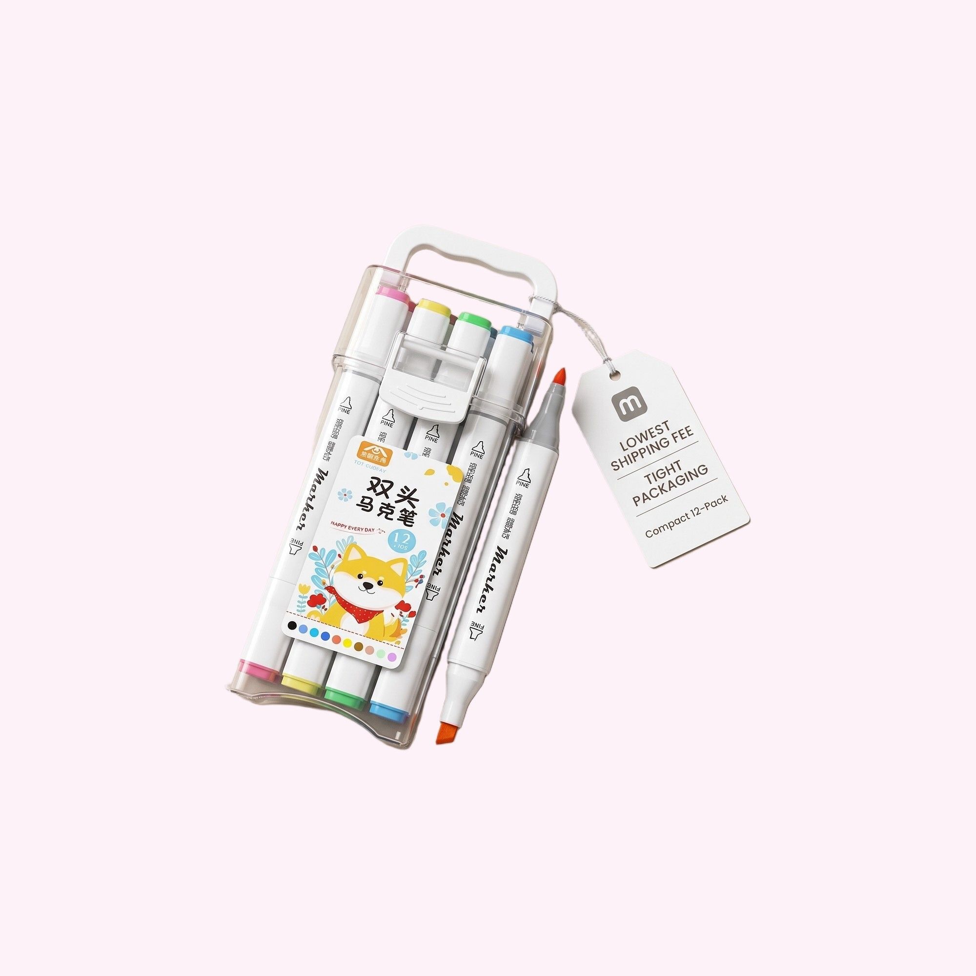 12 Pcs Chisel Tip Pastel Highlighters | Fast Dry No Bleed Ink Pens-image-6