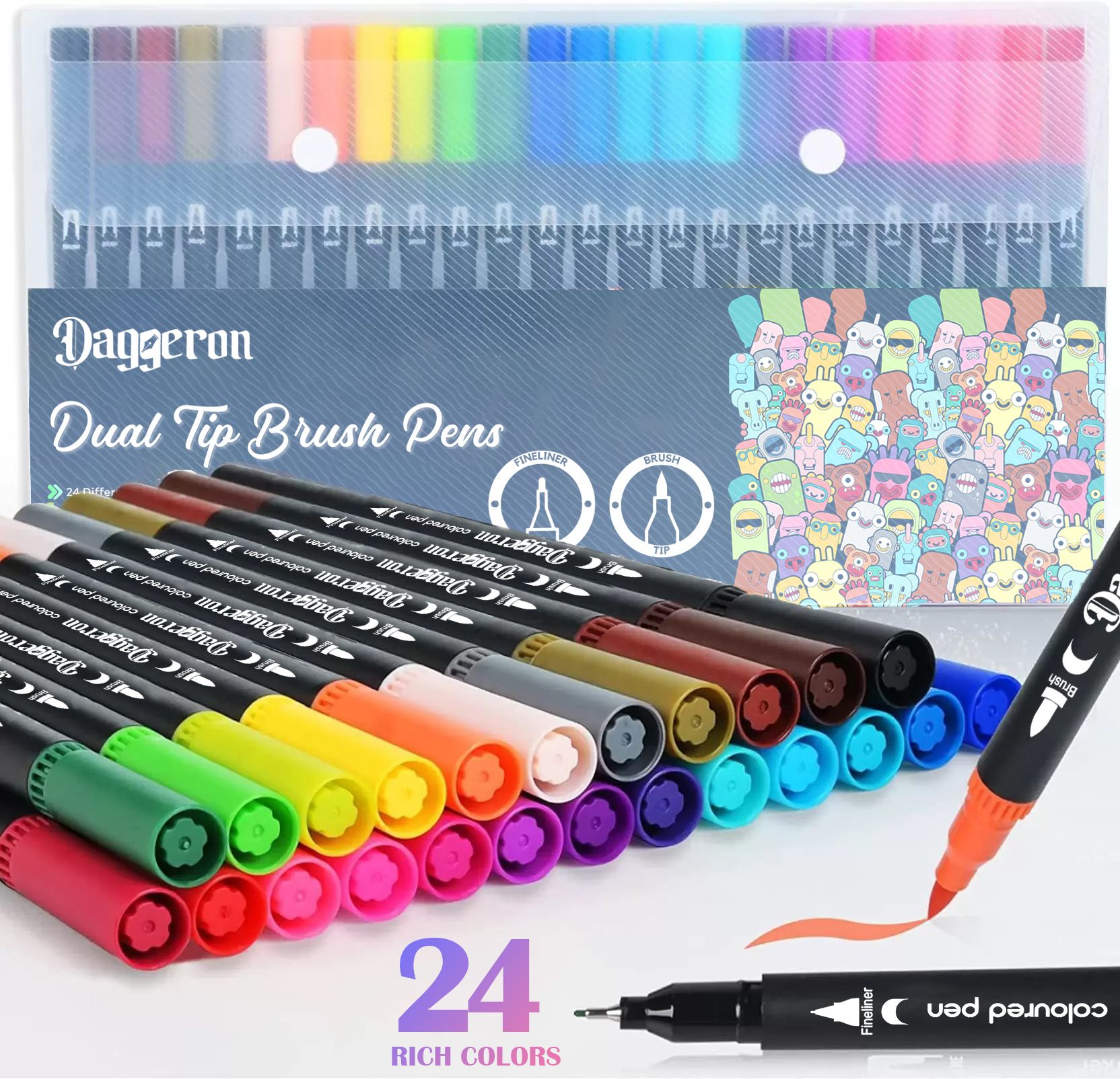 daggeron Dual Tip Brush Pens, Fine and Art Markers-picture-26