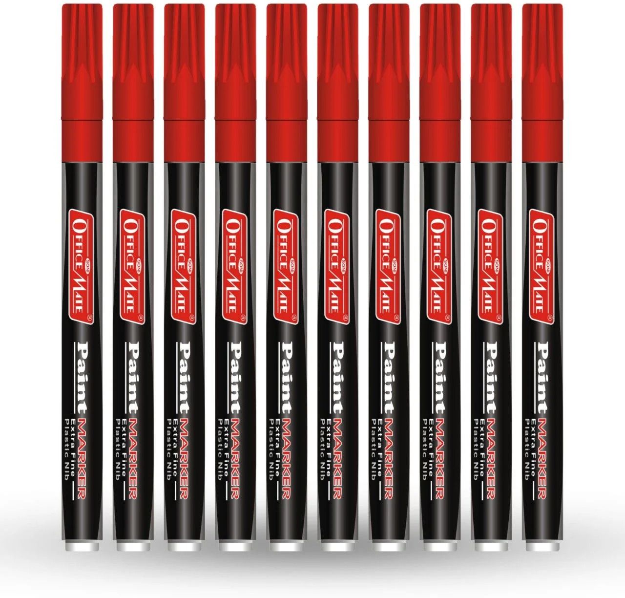 soni officemate Fine Tip Paint Markers (10pcs), Red, Pack of 1 – Vibrant Colour, Non-Toxic-picture-14