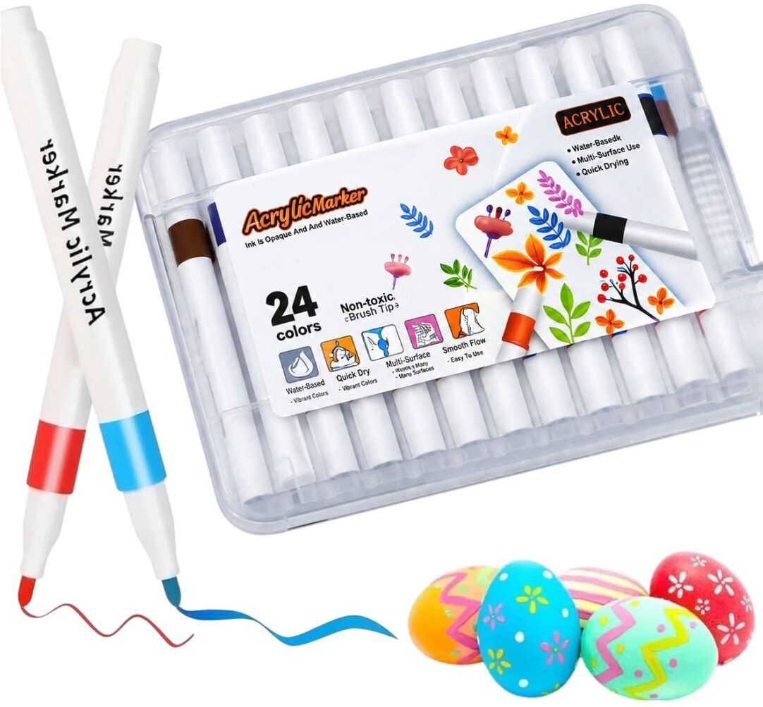 Acrylic Marker Pens 24 Color Set | Water-Based Paint Pens for Rock Painting-image-18