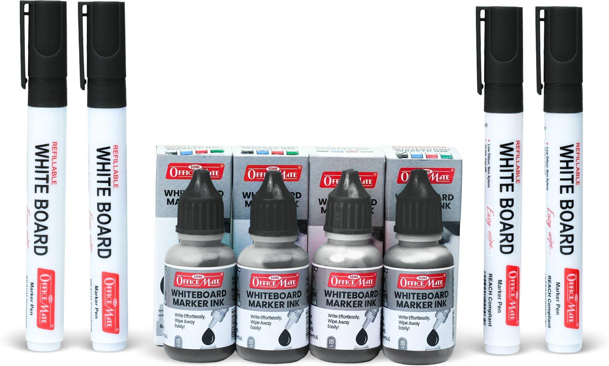 soni officemate Permanent Marker Combo 4 Permanent Marker+4 Permanent Marker Ink Black Pack of 1-picture-26