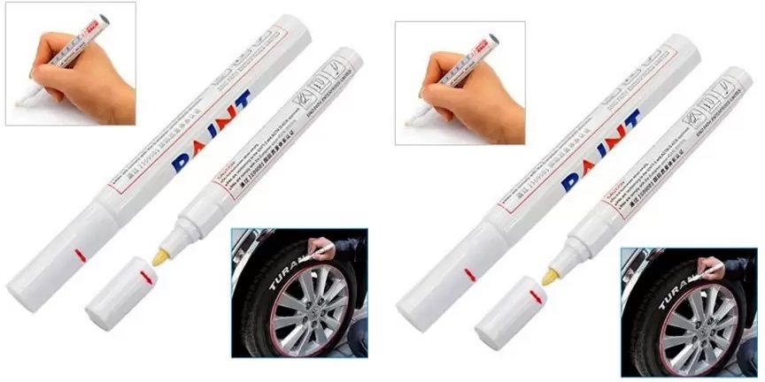 Permanent Paint Marker Pen - White Color - Oil based ink (Set of 1,White)-image-9
