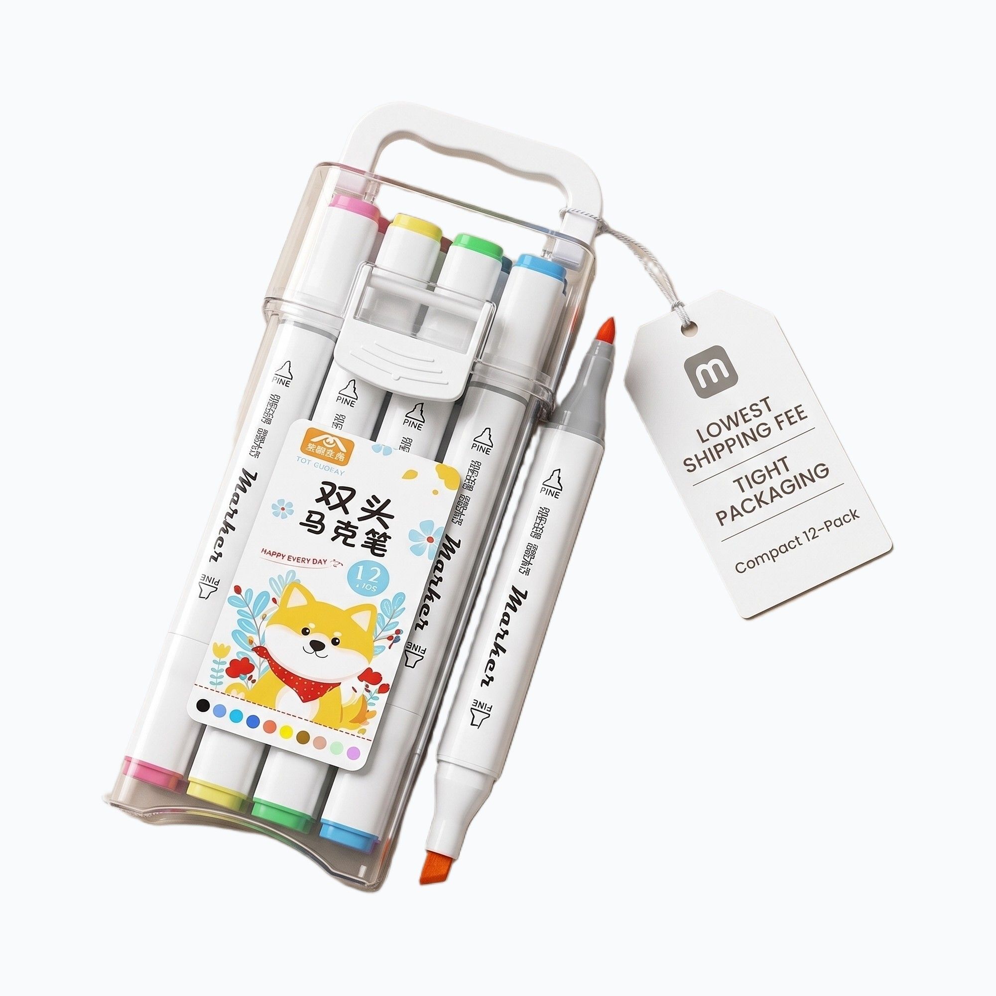 piyova 12 Pastel Highlighter Pen Set | Fast Drying Chisel Tip Markers for Study-picture-22