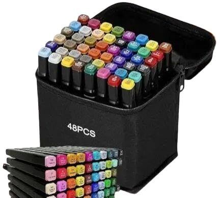 48 Color Multicolor Marker Pen Set Dual Tip for School Office and Art-image-22