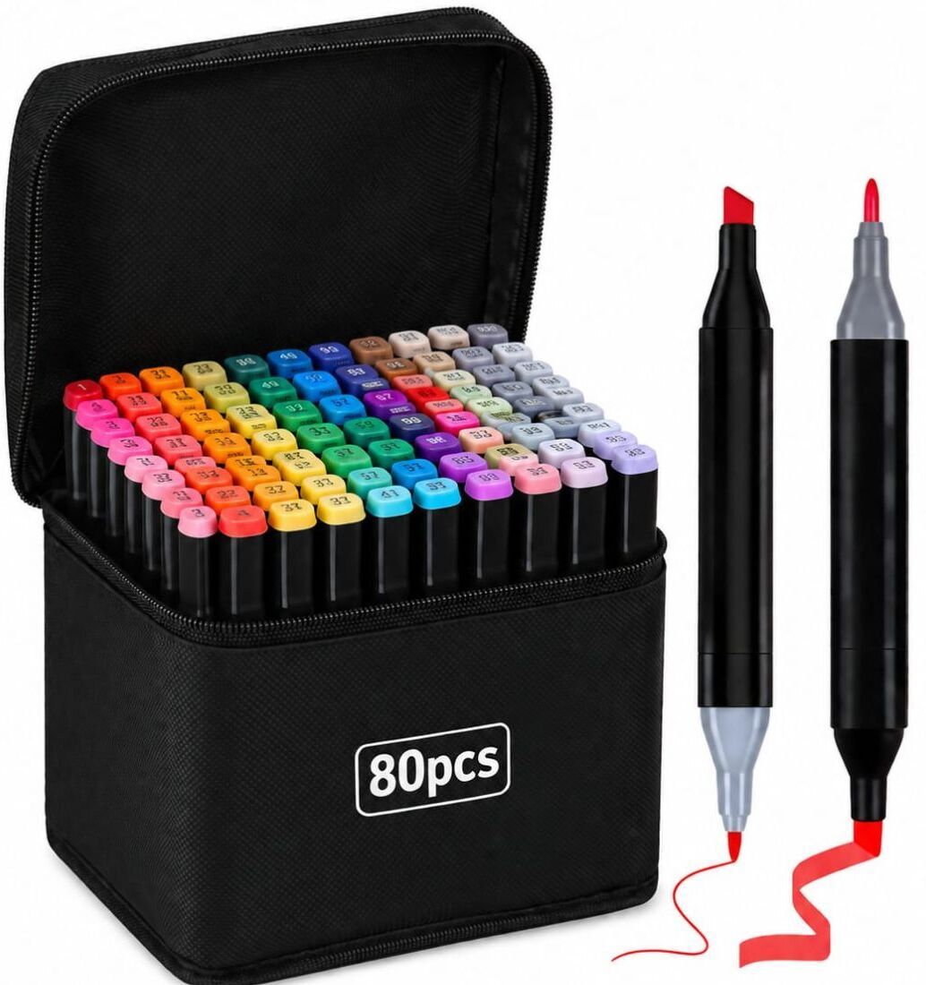 ibayam Dual Tip Alcohol Marker Pen Set Art Markers with Chisel & Fine Tip for Drawing-picture-37