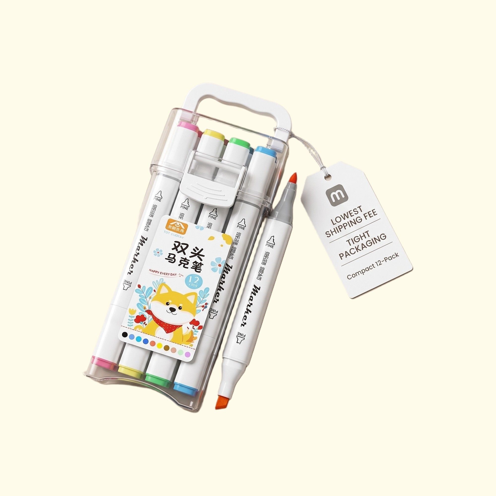 piyova 12 Color Chisel Tip Highlighters | Mild Soft Pastel Marker Pen Set-picture-21