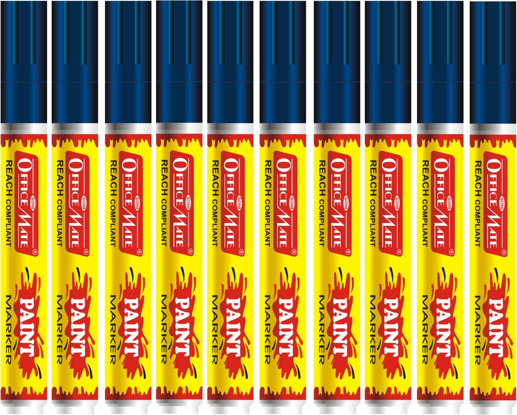 Regular Paint Marker Blue 10 Pcs Pack of 1 | Permanent Marker for Multi-Surface-image-35