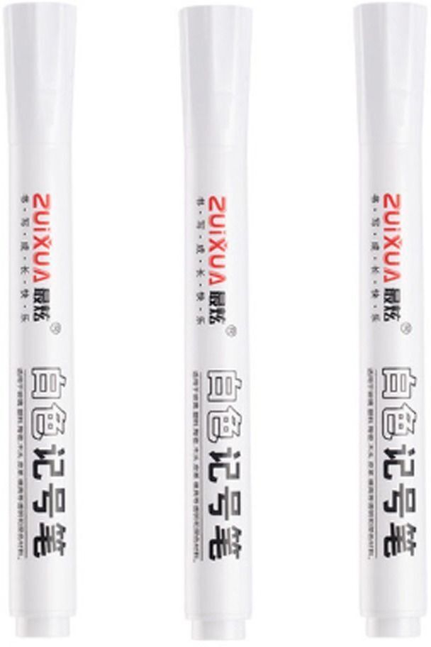 3pcs Waterproof White Permanent Paint Pen Oily Ceramic Tire Marker Pen