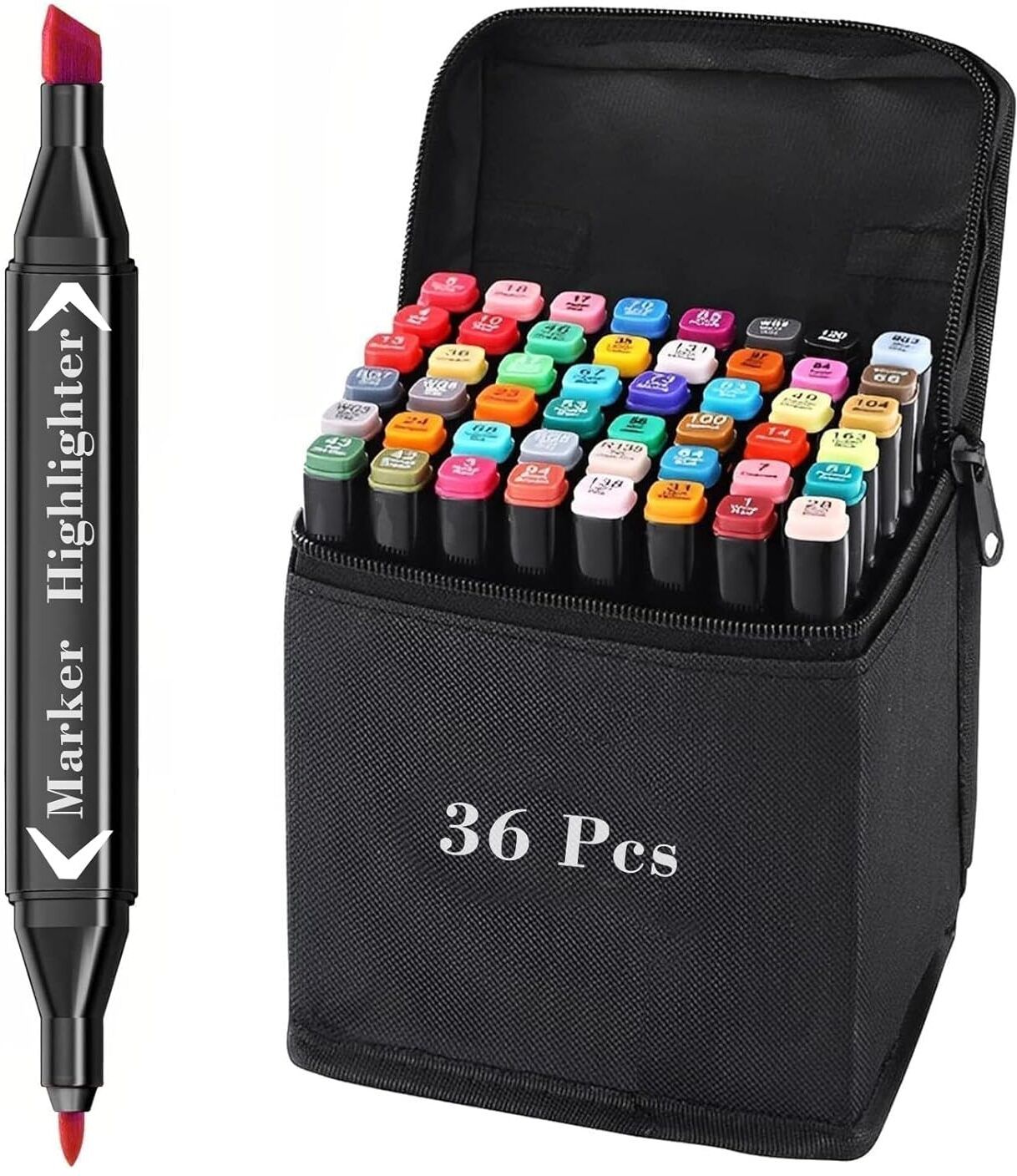 36 Pc Dual Tip Highlighter & Marker Set for Drawing,Sketching & Coloring Artists-image-49