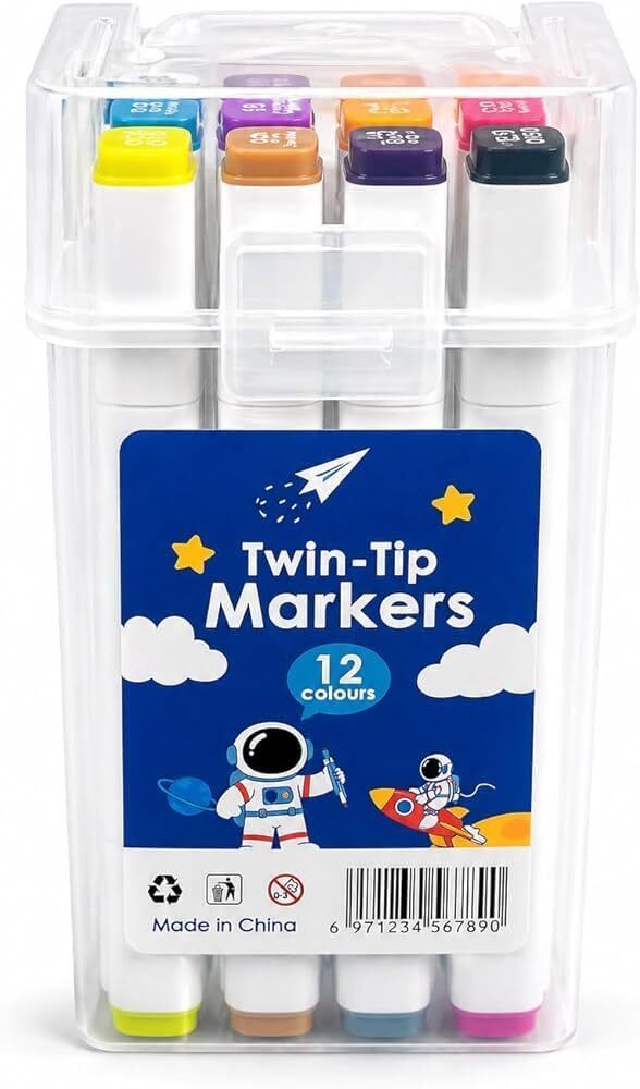 the golden craft Twin-Tip Markers Set of 12 Colours | Dual Tip, 12 Colours-picture-24
