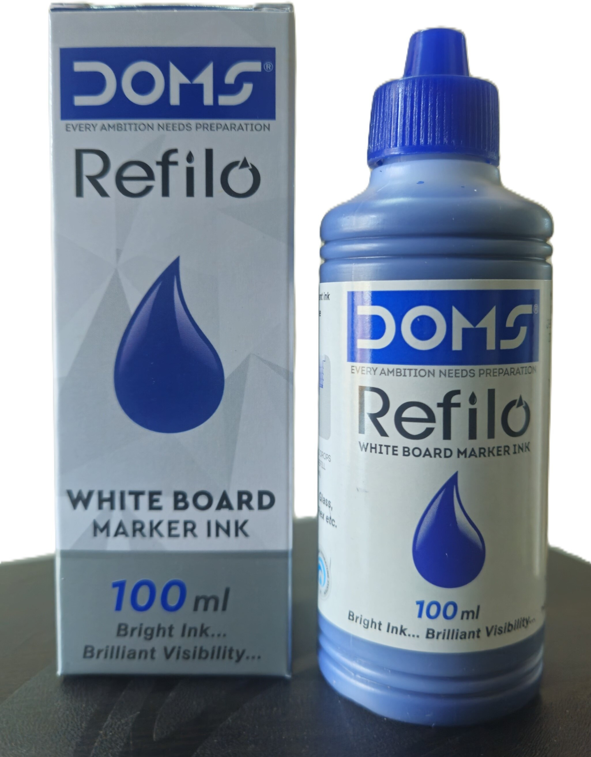 doms Refilo White Board Marker Ink| Blue | Pack of 2 | Each bottle contains 100 ml Marker Refill image 1