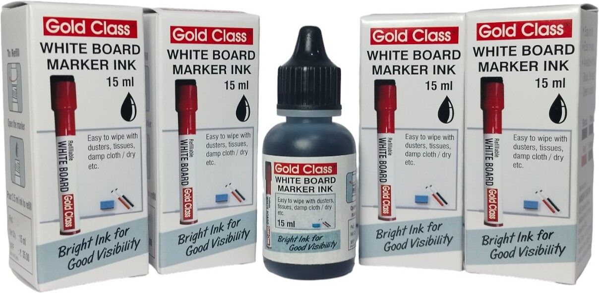 Gold Class White Board Marker Ink Easily refillable tip, Pack Of 4 15 ml Marker Refill-image-23