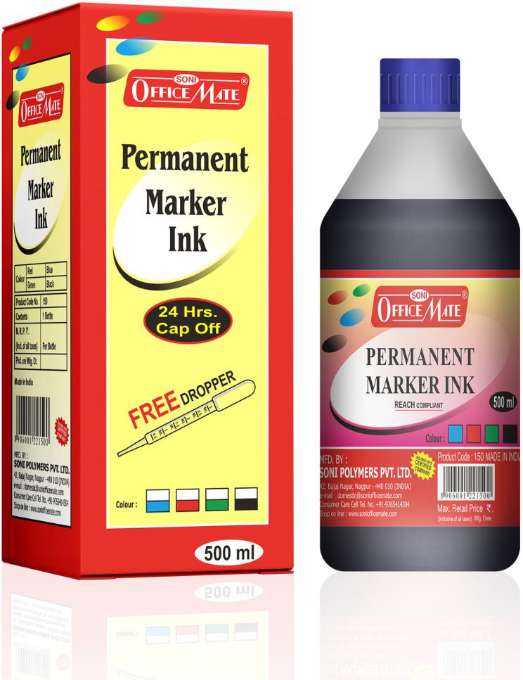 soni officemate PERMANENT MARKER INK - PACK OF 1 500 ml Marker Refill-picture-12