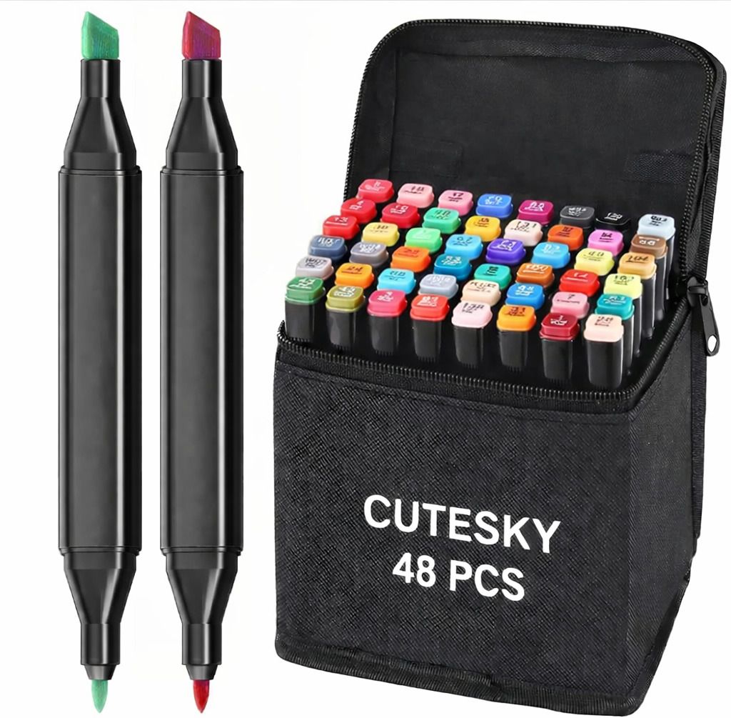 cutesky 48 48 PCS Alcohol Markers Set with Carrying Case-picture-45
