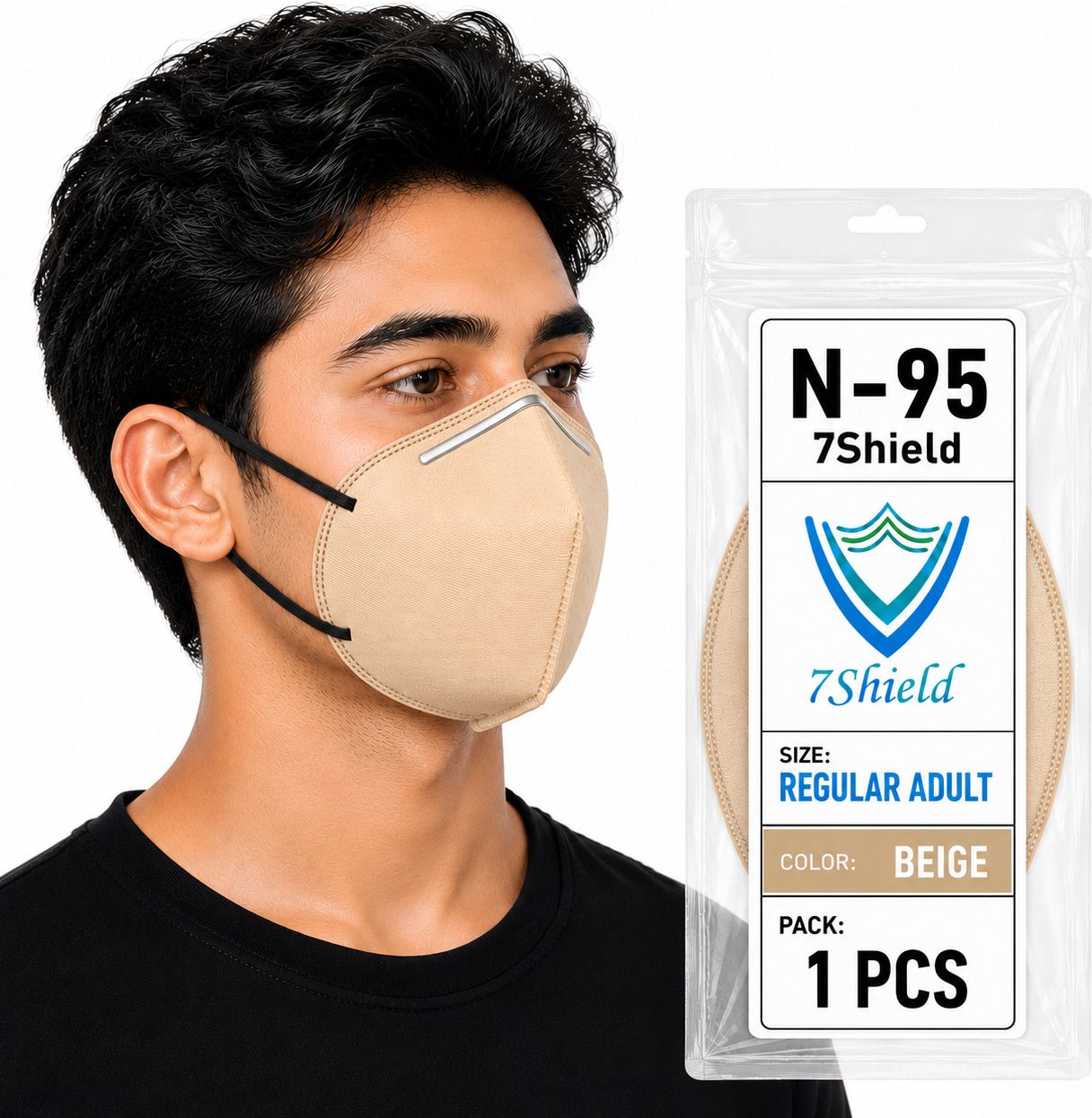Beige N95 Medical Mask High-Performance Healthcare and Personal Use 6-Ply Beige N-95 Washable, Reusable, Water Resistant-image-41