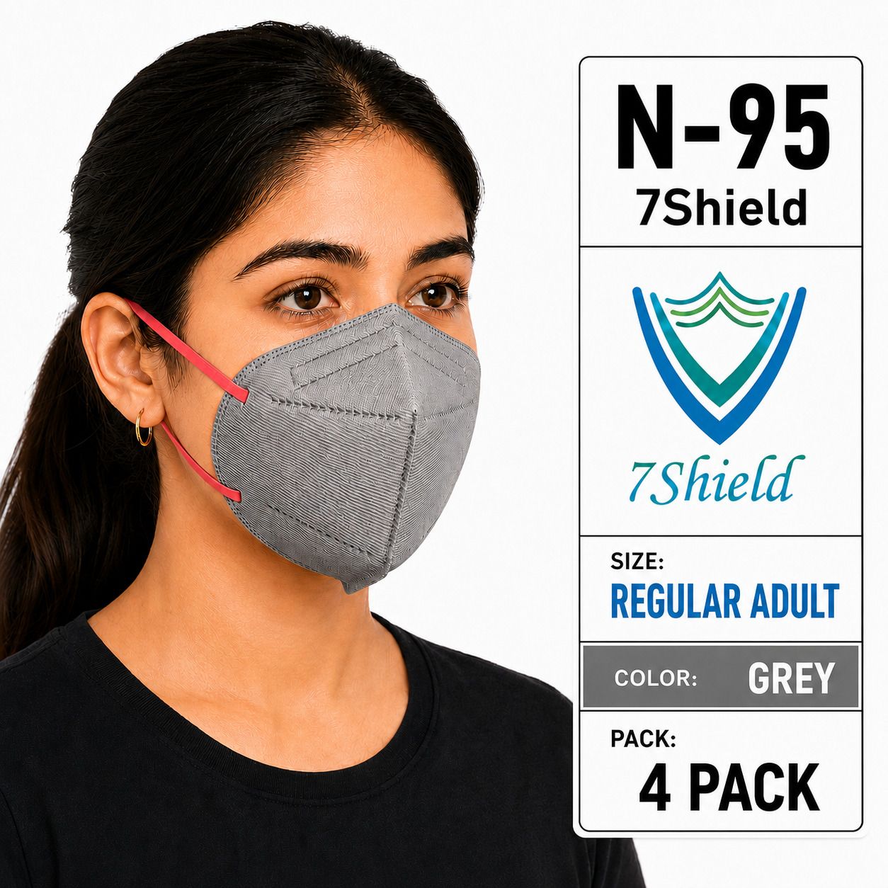 Grey N95 Medical Mask High-Performance Healthcare and Personal Use 6-Ply Grey N-95 Washable, Reusable, Water Resistant-image-34