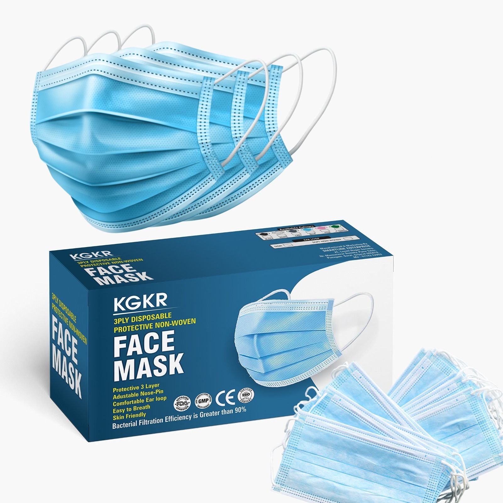 Surgical Mask With Melt Blown Fabric Layer Blue-200 Non-Reusable, Non-Washable, Water Resistant Surgical Mask With Melt Blown Fabric Layer-image-15